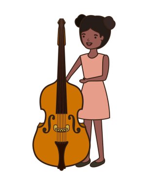 Keman karakteri ile genç kadın