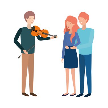 müzik aleti ile insan grubu