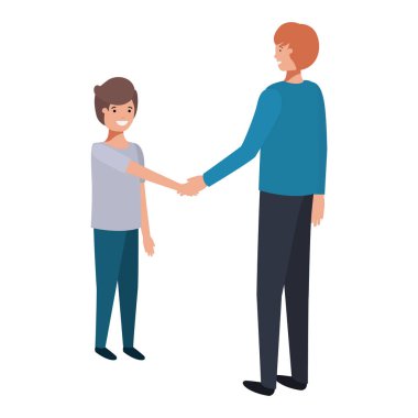 Baba ve oğul tutan eller Avatar karakter