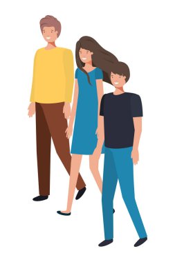 kişi avatar karakter ayakta grup