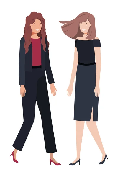 Mujeres de negocios carácter avatar — Vector de stock