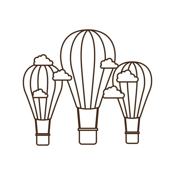 Hot air balloon isolated icon — Stock Vector