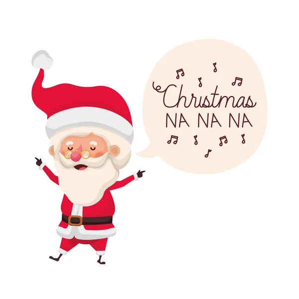 Jul tomten med prat bubbla om julen — Stock vektor