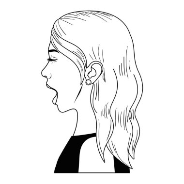 sürpriz yüz avatar karakter ile kadın