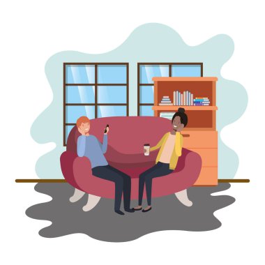 iş ofisinde akıllı telefon kullanan çift