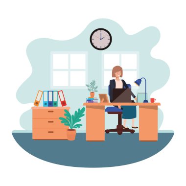 Ofis avatar karakter çalışan kadın