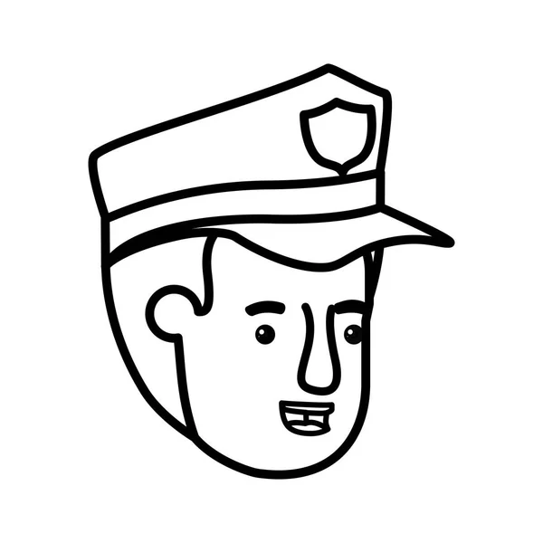 Tête de l'homme police avatar personnage — Image vectorielle