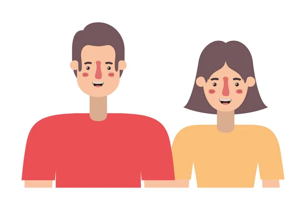 Icônes de personnages avatar couple — Image vectorielle