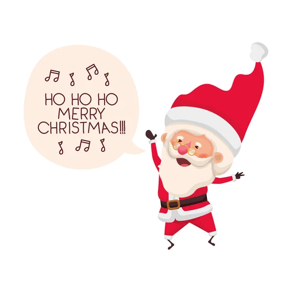 Kerstman met Speech Bubble over Kerstmis — Stockvector