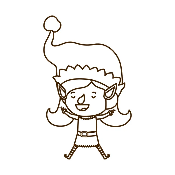 Elfe femme marcher avatar personnage — Image vectorielle