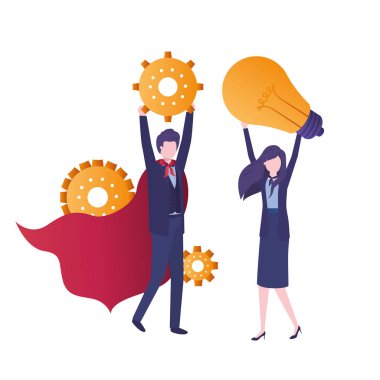 Dişli ve ampul ile iş çift