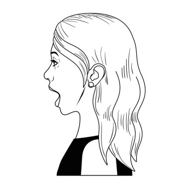 sürpriz yüz avatar karakter ile kadın