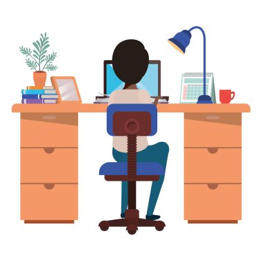 adam ofis avatar karakter çalışan