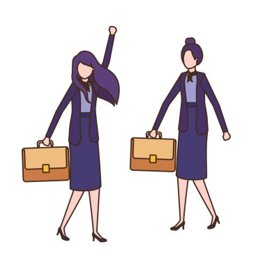 Portföy avatar karakter ile iş kadınları