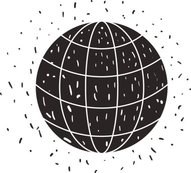 Küre gezegen izole simgesi