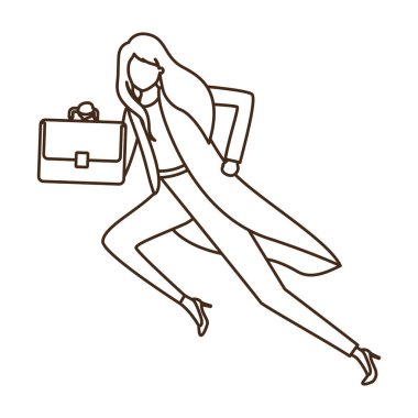 Portföy avatar karakter ile iş kadın