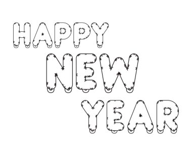 mutlu yeni yıl izole simgesi