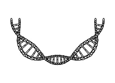 eğri bilim simgesi ile DNA zinciri