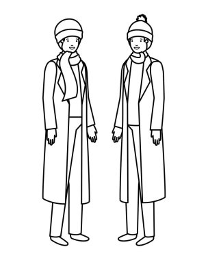 kış giysileri avatar karakter ile erkekler