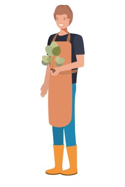 bitki avatar karakter ile genç adam