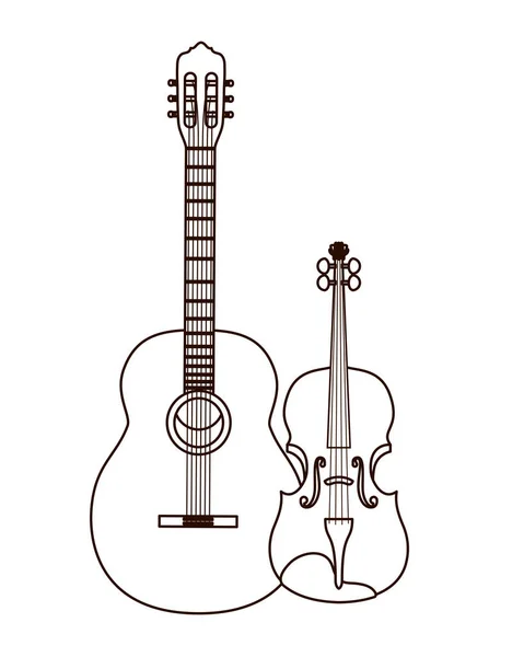 Musical instruments isolated icon — Stock Vector