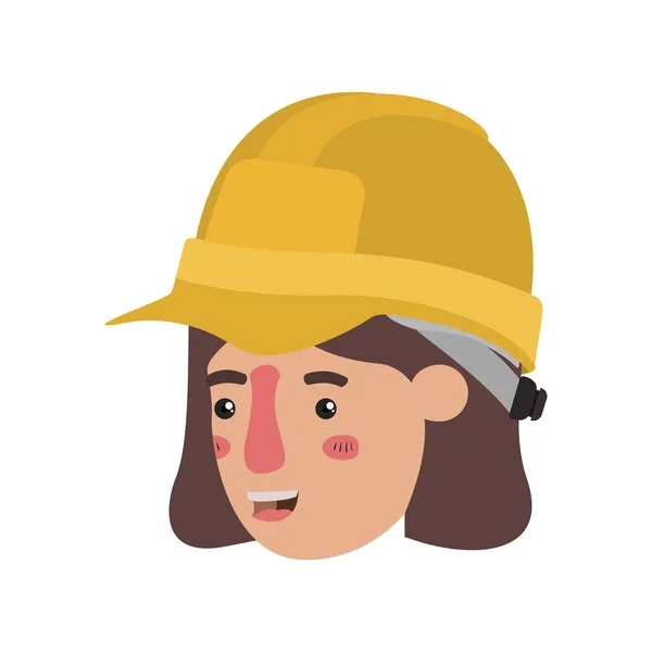 Cabeza del personaje avatar constructor mujer — Vector de stock