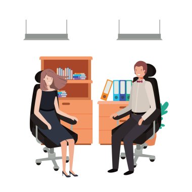 iş ofisi avatar karakter iş çift