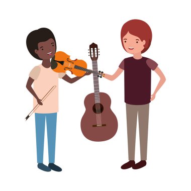 müzik aletleri karakter ile erkekler