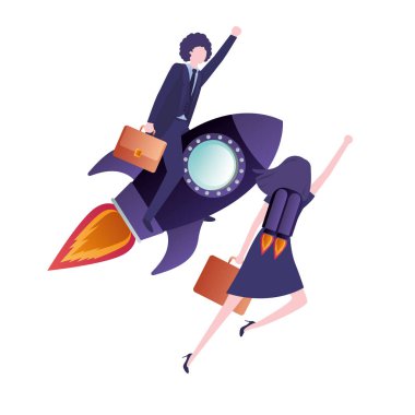 roket avatar karakter ile iş çift