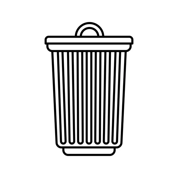 Bote de basura aislado icono — Vector de stock