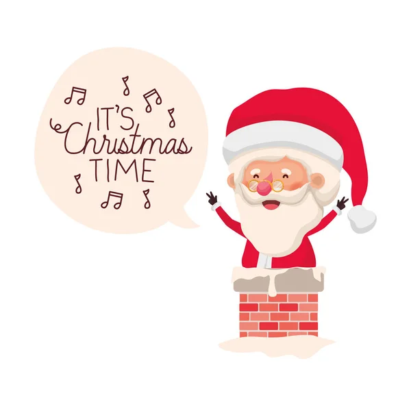Père Noël claus dans cheminée avatar caractère — Image vectorielle