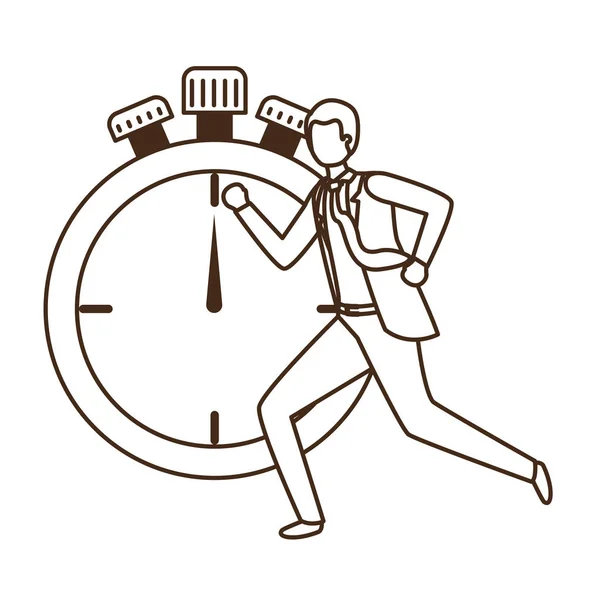 Affärs man med klocka avatar karaktär — Stock vektor