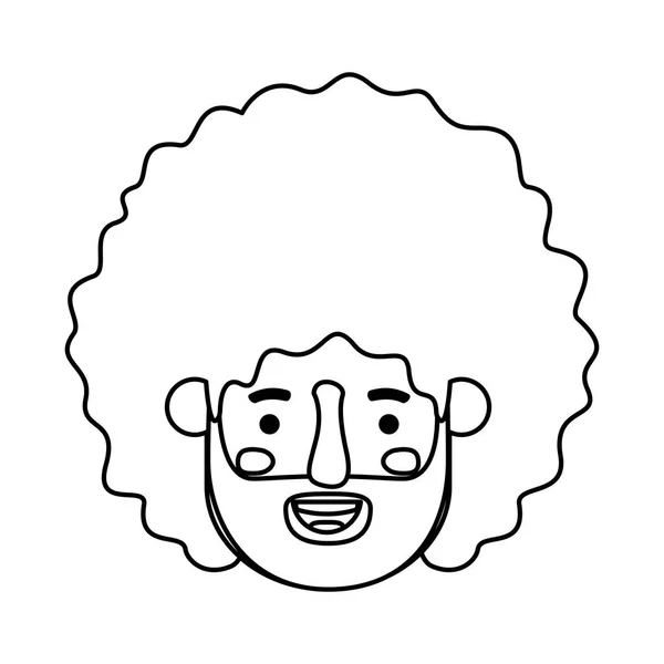 Jonge man met Afro hoofd avatar karakter — Stockvector