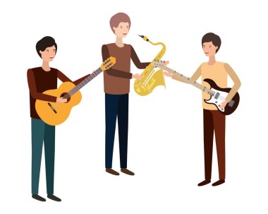 müzik aletleri karakter ile erkekler