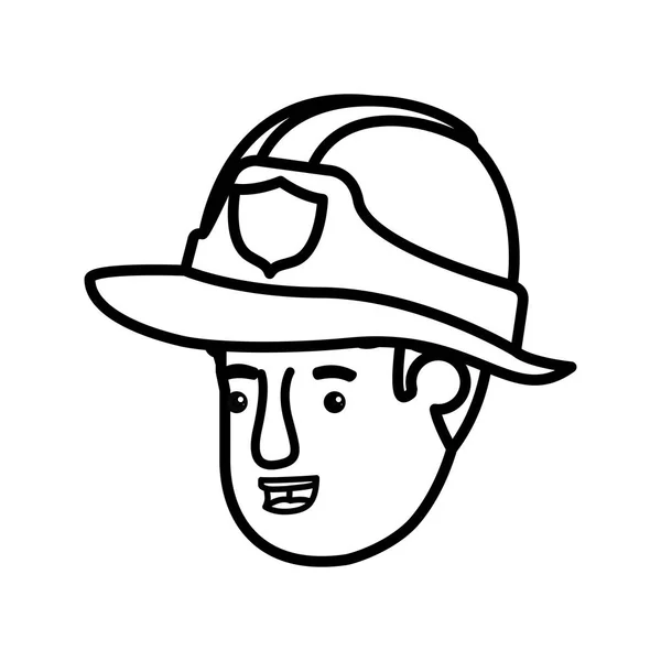 Cabeza de hombre bomberos avatar carácter — Vector de stock