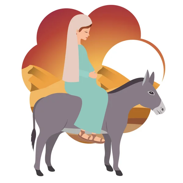 Roztomilá Panna Marie v Mezkovi — Stockový vektor