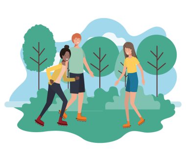 Grup insanlar spor karakterler pratik