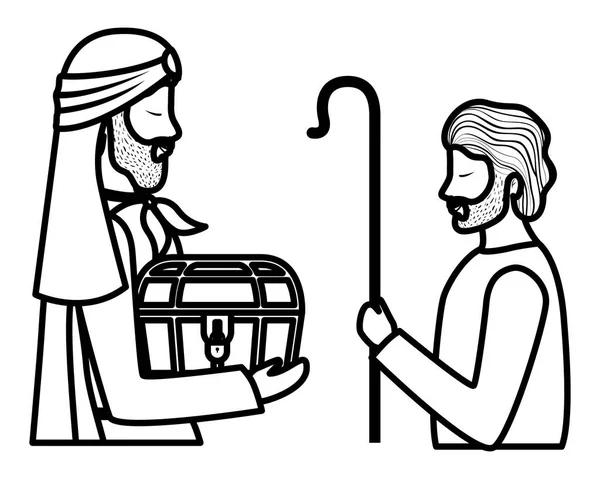 Heilige Jozef met wijze koning karakter — Stockvector