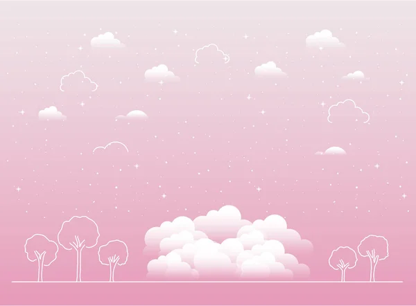 Paesaggio nuvoloso icona isolata — Vettoriale Stock