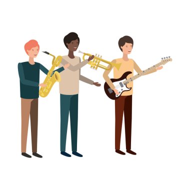 müzik aletleri karakter ile erkekler