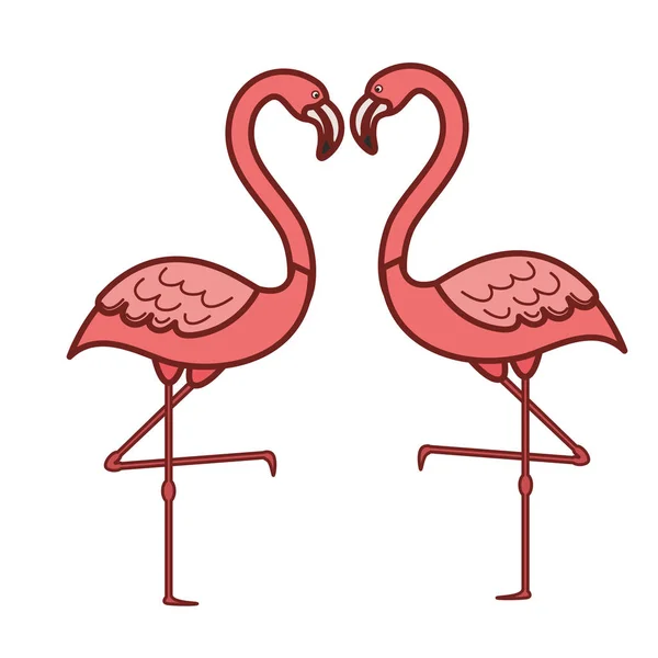 Roze flamingo geïsoleerd icoon — Stockvector