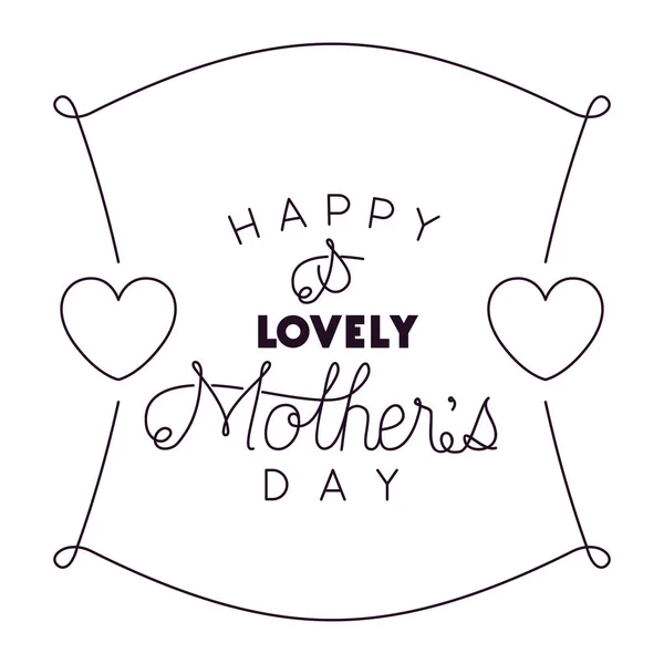 Happy mors dag ram med hjärtan — Stock vektor