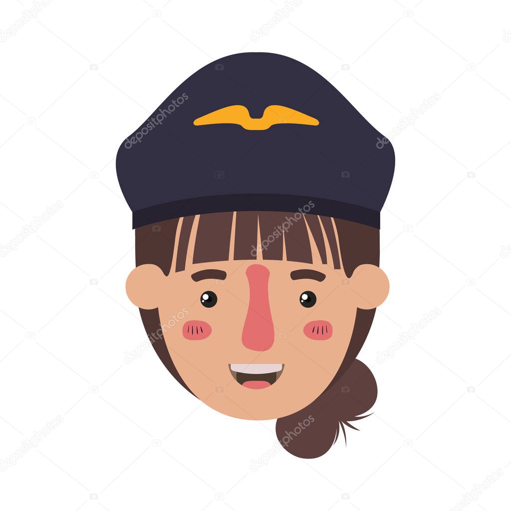 head of woman pilot avatar character