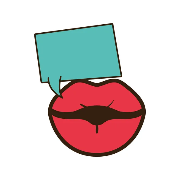 Lèvres avec bulle vocale personnage avatar — Image vectorielle