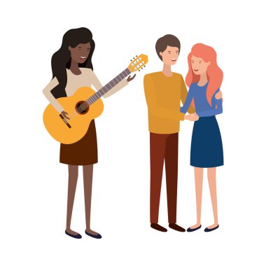 müzik aleti ile insan grubu