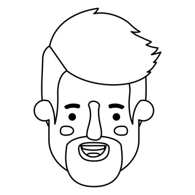 Genç adam kafa sakal avatar karakter ile