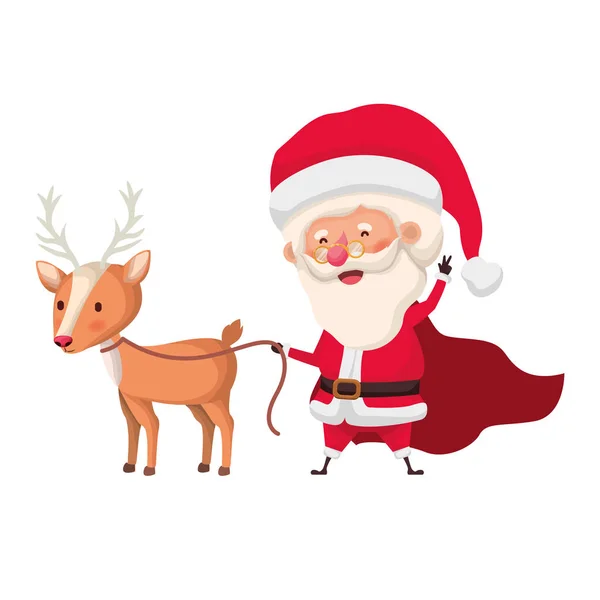 Papai Noel com caráter avatar rena — Vetor de Stock