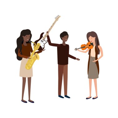 müzik aletleri ile insanlar grubu
