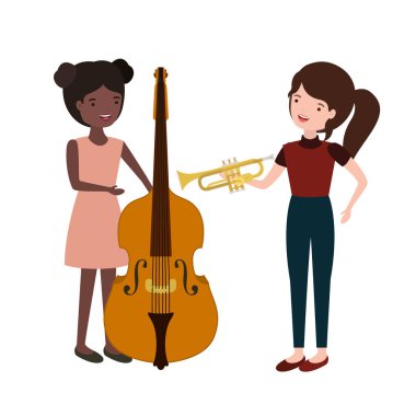 müzik aletleri karakteri olan kadınlar