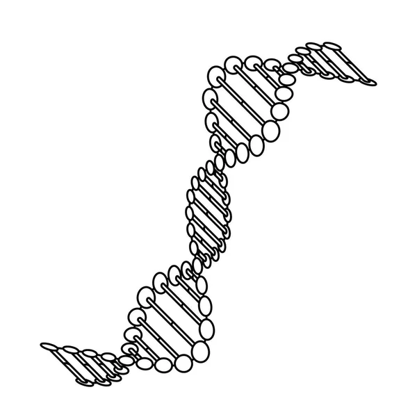 Diyagonal DNA zincir bilimi tek renkli — Stok Vektör